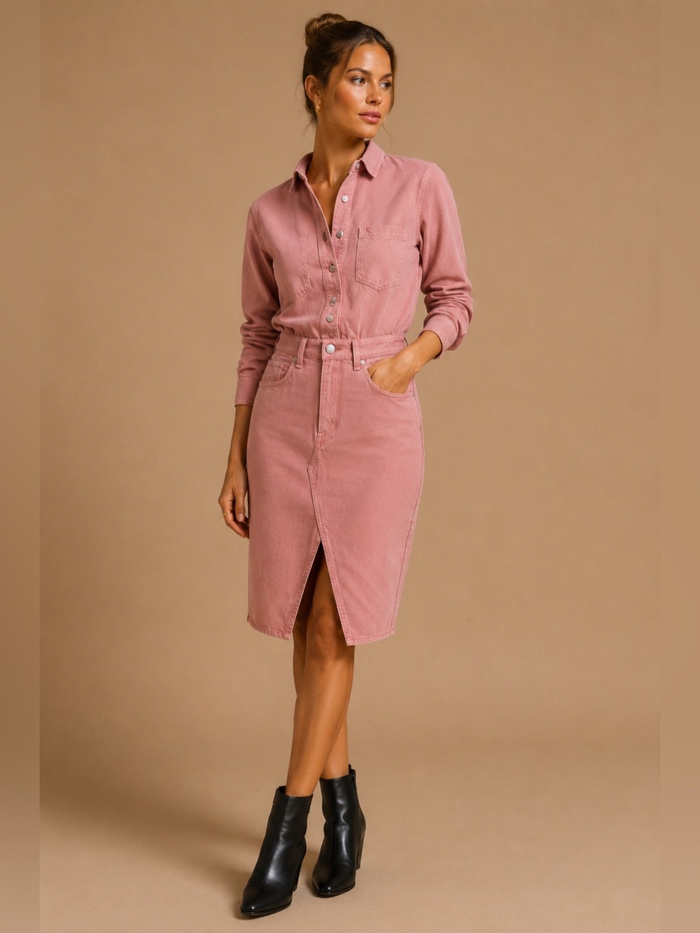 Rag & Bone Dusty Pink Denim Dress Size Small